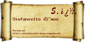 Stefanovits Ámos névjegykártya